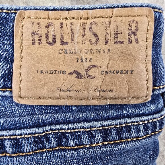 Hollister Womens Bootcut Jeans Medium Wash Size 26x31 Low Rise Stretch Cotton Bl - Picture 4 of 5